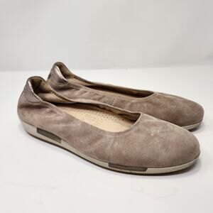 Gabor Women Tan Suede Slip On Comfort Flats Size UK 5 US 7.5 Closed Round Toe